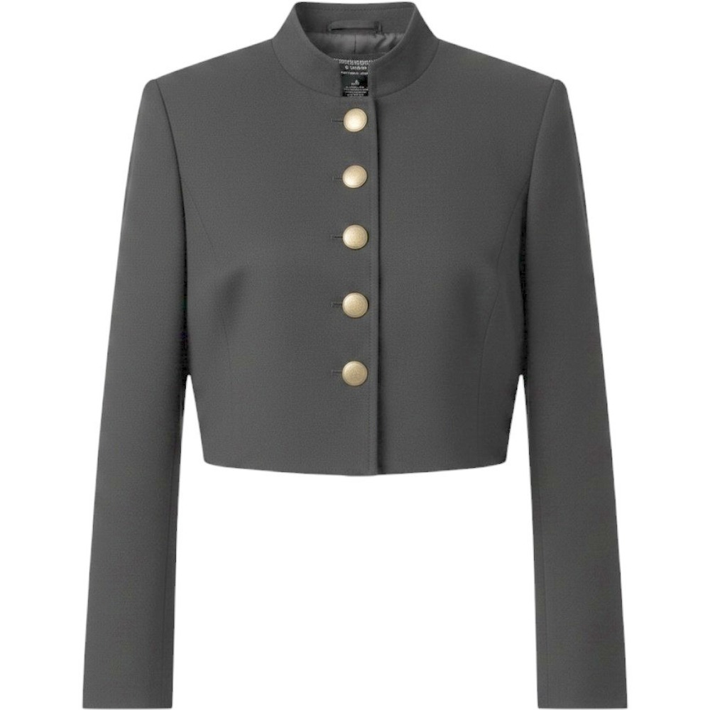 Worthington Works‎ Black Cropped Military Jacket Gold Buttons 8P Petite RN 93677